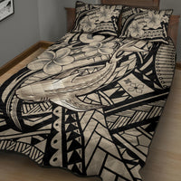 Polynesian Shark Tribal Tattoo Quilt Bed Set Beige Style LT9 - Polynesian Pride