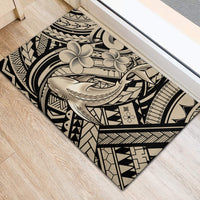 Polynesian Shark Tribal Tattoo Rubber Doormat Beige Style LT9 - Polynesian Pride