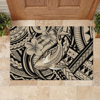 Polynesian Shark Tribal Tattoo Rubber Doormat Beige Style LT9 - Polynesian Pride