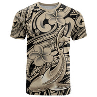 Polynesian Shark Tribal Tattoo T Shirt Beige Style LT9 Beige - Polynesian Pride