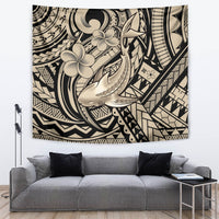 Polynesian Shark Tribal Tattoo Tapestry Beige Style LT9 Beige - Polynesian Pride