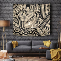 Polynesian Shark Tribal Tattoo Tapestry Beige Style LT9 - Polynesian Pride
