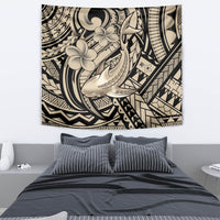 Polynesian Shark Tribal Tattoo Tapestry Beige Style LT9 - Polynesian Pride