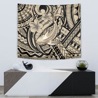 Polynesian Shark Tribal Tattoo Tapestry Beige Style LT9 - Polynesian Pride