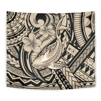 Polynesian Shark Tribal Tattoo Tapestry Beige Style LT9 - Polynesian Pride