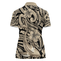Polynesian Shark Tribal Tattoo Women Polo Shirt Beige Style LT9 - Polynesian Pride