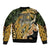 Wallis and Futuna Victory Day Bomber Jacket Since 1945 with Polynesian Platinum Floral Tribal