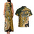 Wallis and Futuna Victory Day Couples Matching Tank Maxi Dress and Hawaiian Shirt Since 1945 with Polynesian Platinum Floral Tribal