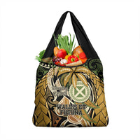 Wallis and Futuna Victory Day Grocery Bag Since 1945 with Polynesian Platinum Floral Tribal LT9 1-pack One Size Red - Polynesian Pride