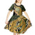 Wallis and Futuna Victory Day Kid Short Sleeve Dress Since 1945 with Polynesian Platinum Floral Tribal