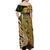 Wallis and Futuna Victory Day Off Shoulder Maxi Dress Since 1945 with Polynesian Platinum Floral Tribal