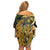 Wallis and Futuna Victory Day Off Shoulder Short Dress Since 1945 with Polynesian Platinum Floral Tribal