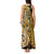 Wallis and Futuna Victory Day Tank Maxi Dress Since 1945 with Polynesian Platinum Floral Tribal