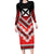 Personalised Wallis et Futuna Long Sleeve Bodycon Dress Hibiscus and Polynesian Tribal Tattoos