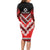 Personalised Wallis et Futuna Long Sleeve Bodycon Dress Hibiscus and Polynesian Tribal Tattoos