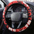 Personalised Wallis et Futuna Steering Wheel Cover Hibiscus and Polynesian Tribal Tattoos