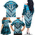 Custom Fiji Rugby Family Matching Off The Shoulder Long Sleeve Dress and Hawaiian Shirt Fijian Warrior With Polynesian Tribal Tattoos