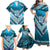 Custom Fiji Rugby Family Matching Off Shoulder Maxi Dress and Hawaiian Shirt Fijian Warrior With Polynesian Tribal Tattoos