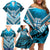 Custom Fiji Rugby Family Matching Off Shoulder Short Dress and Hawaiian Shirt Fijian Warrior With Polynesian Tribal Tattoos