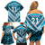 Custom Fiji Rugby Family Matching Off Shoulder Short Dress and Hawaiian Shirt Fijian Warrior With Polynesian Tribal Tattoos