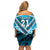 Custom Fiji Rugby Family Matching Off Shoulder Short Dress and Hawaiian Shirt Fijian Warrior With Polynesian Tribal Tattoos