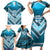 Custom Fiji Rugby Family Matching Short Sleeve Bodycon Dress and Hawaiian Shirt Fijian Warrior With Polynesian Tribal Tattoos