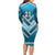 Custom Fiji Rugby Long Sleeve Bodycon Dress Fijian Warrior With Polynesian Tribal Tattoos