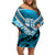 Custom Fiji Rugby Off Shoulder Short Dress Fijian Warrior With Polynesian Tribal Tattoos