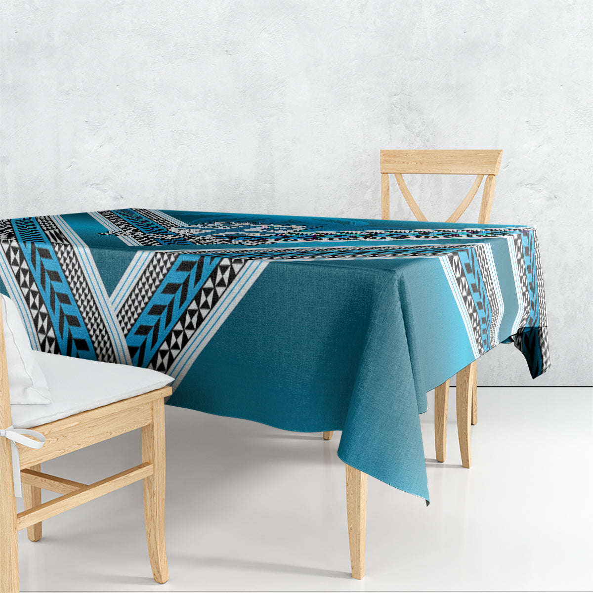 Custom Fiji Rugby Tablecloth Fijian Warrior With Polynesian Tribal Tattoos LT9 - Polynesian Pride