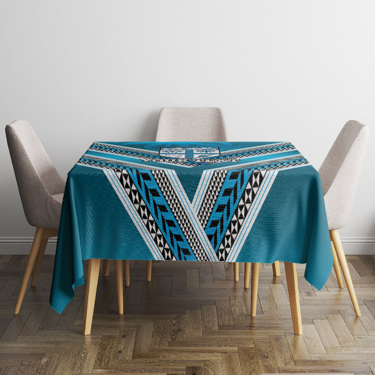 Custom Fiji Rugby Tablecloth Fijian Warrior With Polynesian Tribal Tattoos LT9 - Polynesian Pride
