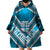 Custom Fiji Rugby Wearable Blanket Hoodie Fijian Warrior With Polynesian Tribal Tattoos