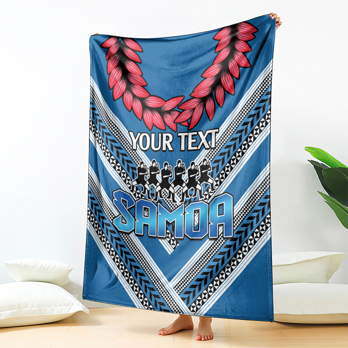 Custom Manuma Samoa Rugby Blanket Ula fala Samoan Siva Tau Tribal LT9 - Polynesian Pride