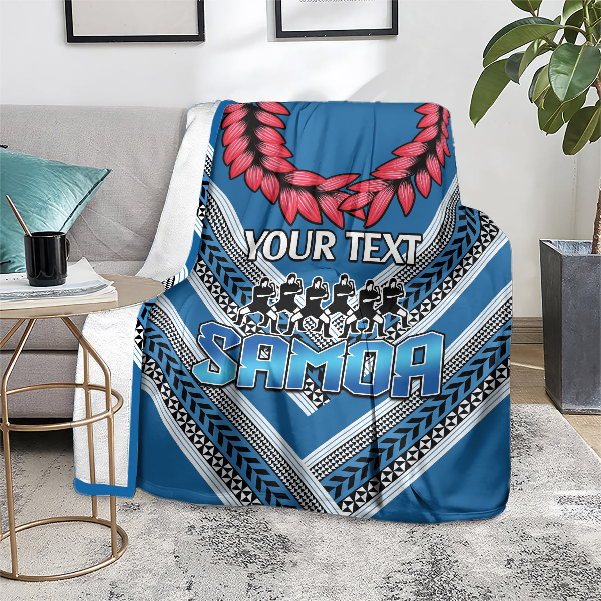 Custom Manuma Samoa Rugby Blanket Ula fala Samoan Siva Tau Tribal LT9 - Polynesian Pride