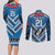 Custom Manuma Samoa Rugby Couples Matching Long Sleeve Bodycon Dress and Long Sleeve Button Shirt Ula fala Samoan Siva Tau Tribal