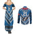 Custom Manuma Samoa Rugby Couples Matching Summer Maxi Dress and Long Sleeve Button Shirt Ula fala Samoan Siva Tau Tribal