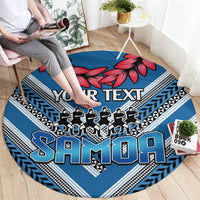 Custom Manuma Samoa Rugby Round Carpet Ula fala Samoan Siva Tau Tribal LT9 - Polynesian Pride