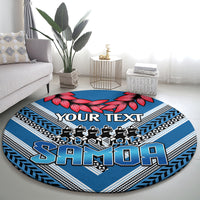 Custom Manuma Samoa Rugby Round Carpet Ula fala Samoan Siva Tau Tribal LT9 - Polynesian Pride
