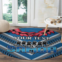 Custom Manuma Samoa Rugby Round Carpet Ula fala Samoan Siva Tau Tribal LT9 - Polynesian Pride