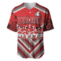 Custom Tonga Rugby Baseball Jersey Tonga Sipi Tau Ngatu Tribal Pattern LT9 Red - Polynesian Pride