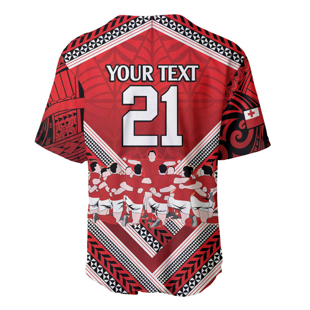 Custom Tonga Rugby Baseball Jersey Tonga Sipi Tau Ngatu Tribal Pattern LT9 - Polynesian Pride