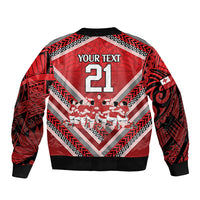 Custom Tonga Rugby Bomber Jacket Tonga Sipi Tau Ngatu Tribal Pattern LT9 - Polynesian Pride