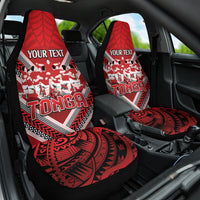 Custom Tonga Rugby Car Seat Cover Tonga Sipi Tau Ngatu Tribal Pattern LT9 One Size Red - Polynesian Pride