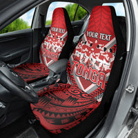 Custom Tonga Rugby Car Seat Cover Tonga Sipi Tau Ngatu Tribal Pattern LT9 - Polynesian Pride