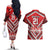 Custom Tonga Rugby Couples Matching Off The Shoulder Long Sleeve Dress and Hawaiian Shirt Tonga Sipi Tau Ngatu Tribal Pattern