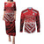 Custom Tonga Rugby Couples Matching Puletasi and Long Sleeve Button Shirt Tonga Sipi Tau Ngatu Tribal Pattern