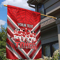 Custom Tonga Rugby Garden Flag Tonga Sipi Tau Ngatu Tribal Pattern LT9 - Polynesian Pride