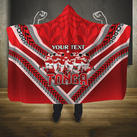 Custom Tonga Rugby Hooded Blanket Tonga Sipi Tau Ngatu Tribal Pattern LT9 One Size Red - Polynesian Pride