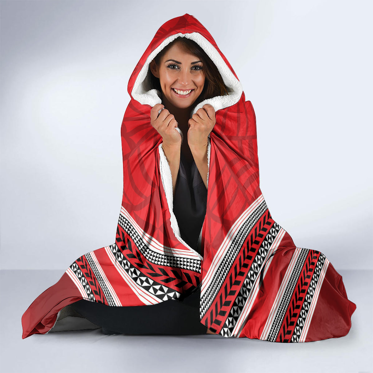 Custom Tonga Rugby Hooded Blanket Tonga Sipi Tau Ngatu Tribal Pattern LT9 - Polynesian Pride