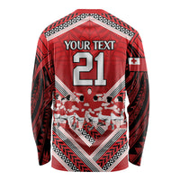 Custom Tonga Rugby Long Sleeve Shirt Tonga Sipi Tau Ngatu Tribal Pattern LT9 - Polynesian Pride