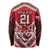 Custom Tonga Rugby Long Sleeve Shirt Tonga Sipi Tau Ngatu Tribal Pattern